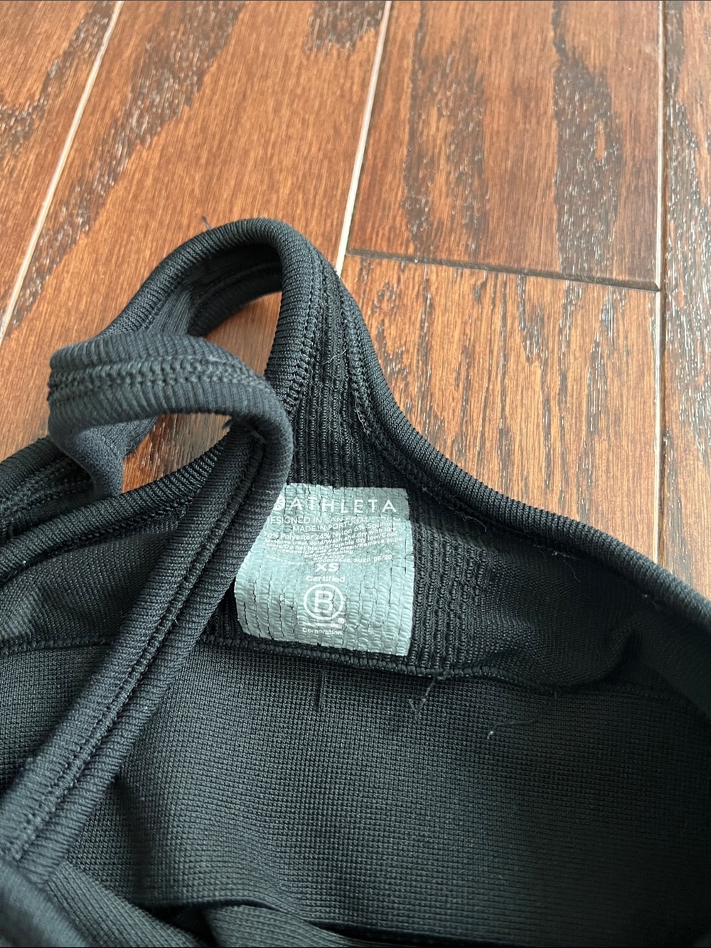 Athleta Black Ribbed Racerback Tank - Picture 2 of 3